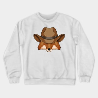 Fox as Cowboy with Hat Crewneck Sweatshirt